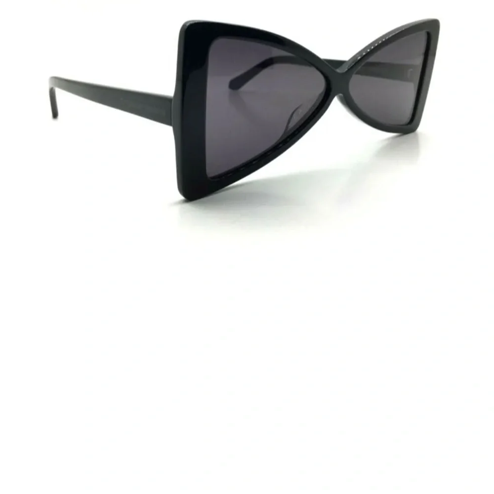 Karen Walker Black Cat-Eye Triangular Sunglasses